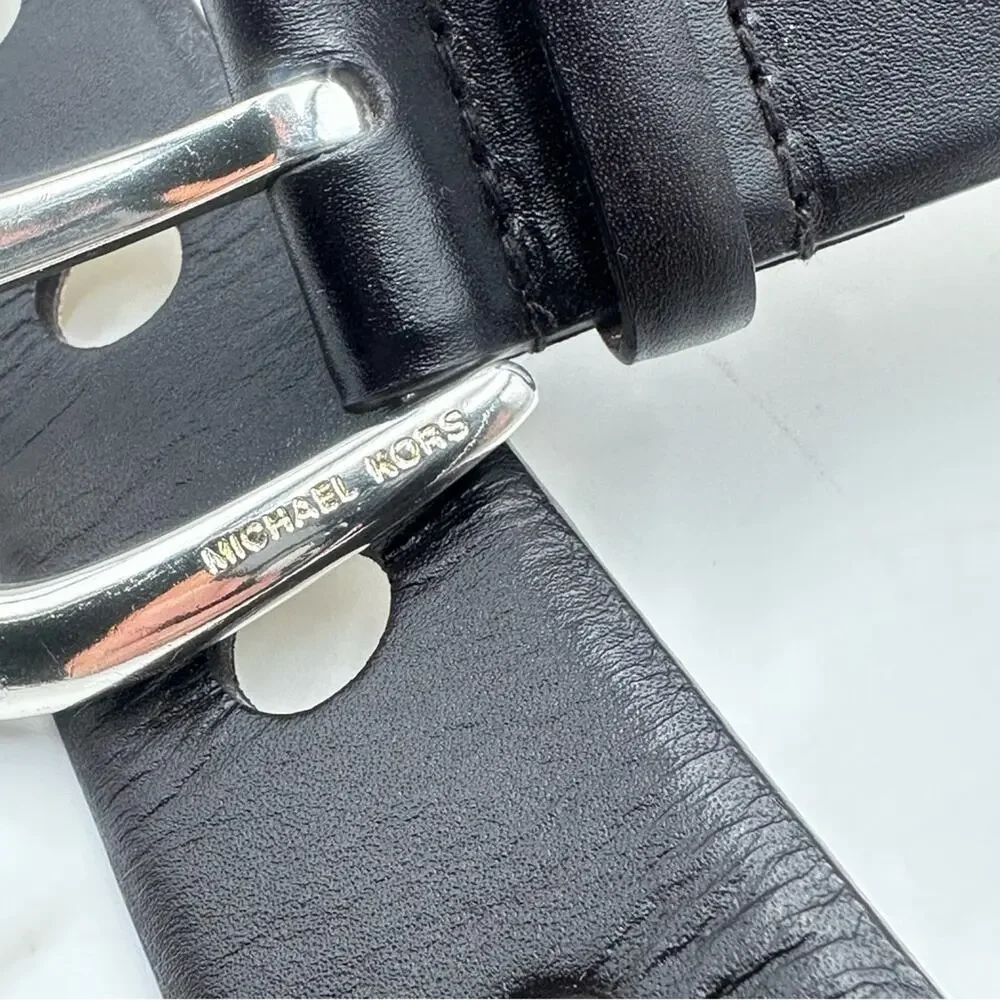 MICHAEL KORS - women's black leather belt - SIZE 40.5